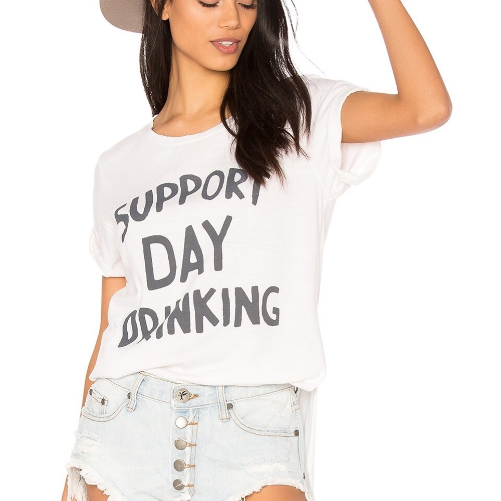 Junk Food - Support Day Drinking Tee in Tusk